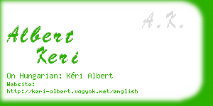 albert keri business card